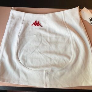 Kappa x Zara White Mini Skirt Size M NWT Athletic Tennis Skirt Side Zip Y2K